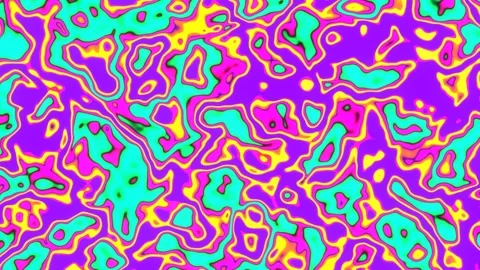 Waving Neon Psychedelic Art Stock Footage 240327097