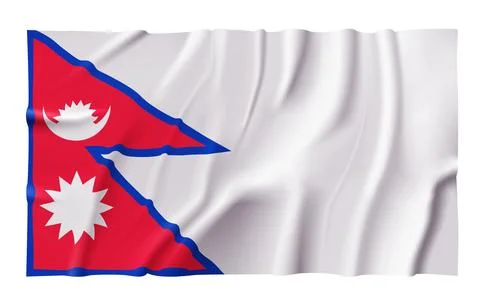 Waving Nepal Flag Stock Illustration