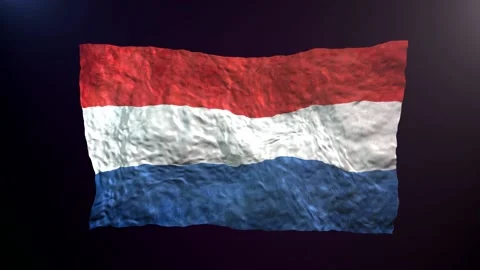 Waving Netherlands  flag on dark background. Stock Footage 180484809