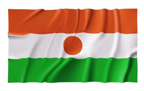 Waving Niger Flag Stock Illustration