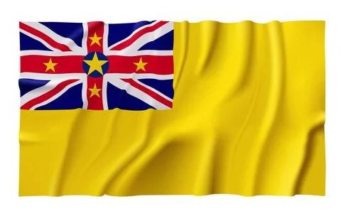 Waving Niue Flag Stock Illustration