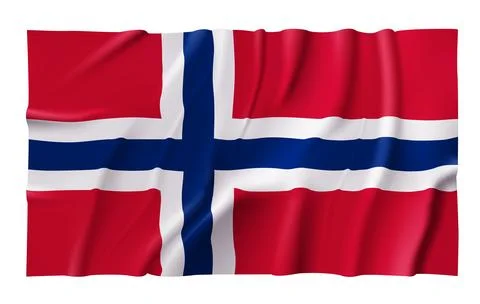 Waving Norway Flag Stock Illustration