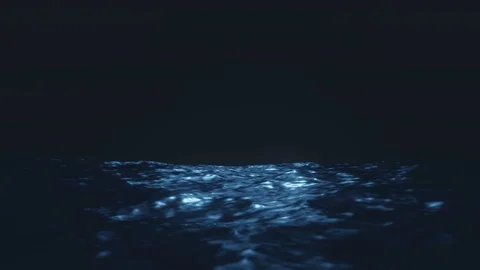 Waving ocean surface at night with light reflection from full moon. Stockbeeldmateriaal 117420256