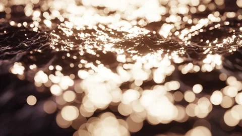 Waving ocean waters at sunset looping 60 fps 3D animation Stock Footage 202169875