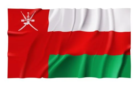 Waving Oman Flag Stock Illustration