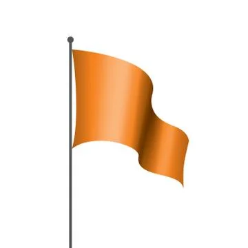 Waving the orange flag on a white background Stock Illustration