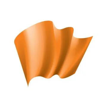 Waving the orange flag on a white background Stock Illustration