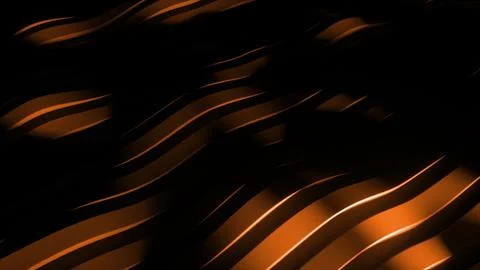Waving orange lines creating abstract technological background Stock Illustration