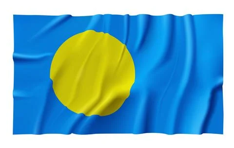 Waving Palau Flag Stock Illustration