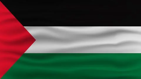 Waving the Palestinian flag. Vector illustration Stock Illustration