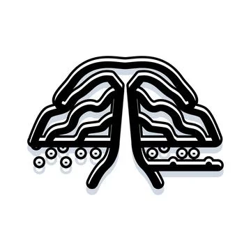 Waving palm tree with ocean waves illustration 스톡 일러스트