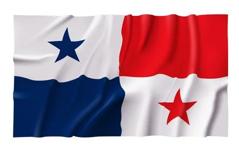 Waving Panama Flag Stock Illustration