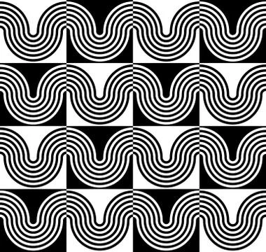 Waving parallel lines seamlessly repeatable monochrome pattern イラスト素材