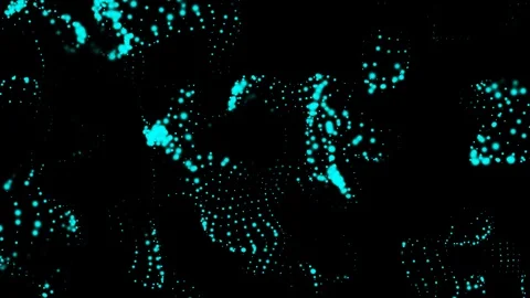 Waving particles in the abstract space, computer generated 3d render background Stock Footage 112031981