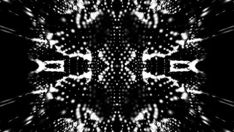 Waving particles in the abstract space, computer generated 3d render background Stock Illustration