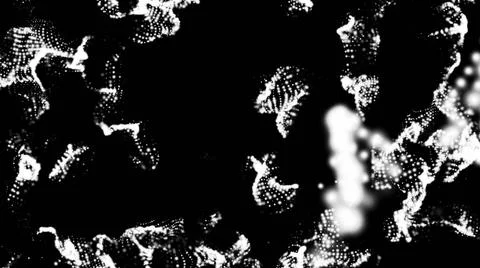 Waving particles in the abstract space, computer generated 3d render backg... Stock Photos