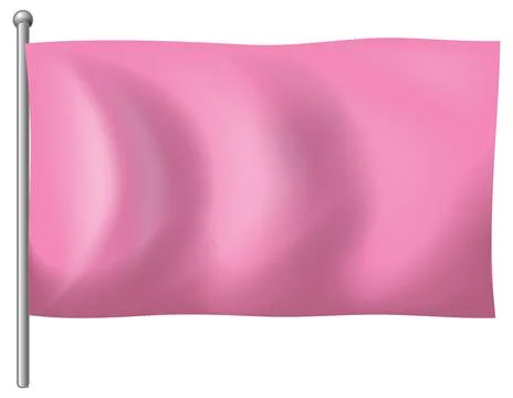 Waving Pink Flag Vector Illustration on White Background Stock Illustration