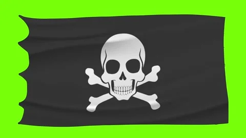 Waving pirate flag Video stock 321158396
