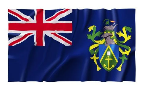 Waving Pitcairn Islands Flag Иллюстрация