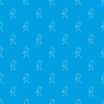 Waving player pattern seamless blue Stock Illustration