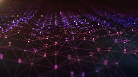 Waving Plexus animation.Global connection and transfering data concept.Geometric Stock Footage 165837120