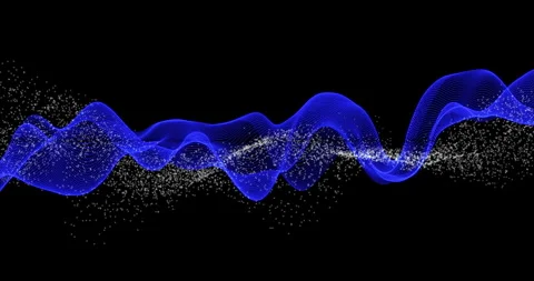A waving plume of colored particles on a black background 2 Stock Footage 309244800