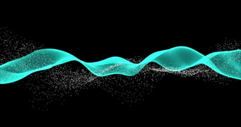 A waving plume of colored particles on a black background 1 Stock Footage 309244805