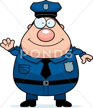 Waving police Stock Illustration
