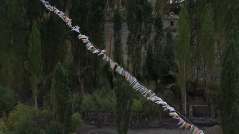 Waving prayer flags Видео 121963447