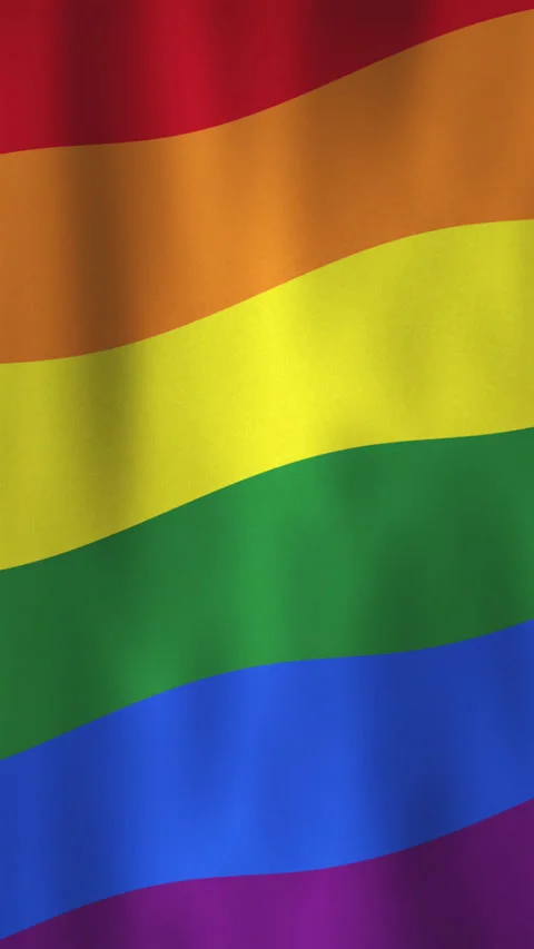 Waving Pride Flag Seamless Loop Background, Vertical Video Stock Footage 303434370