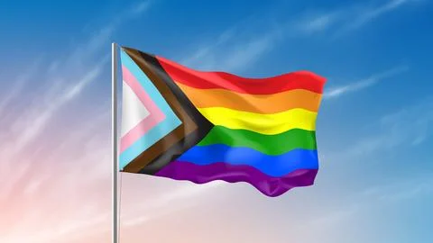 Waving progressive pride flag Illustrazione stock