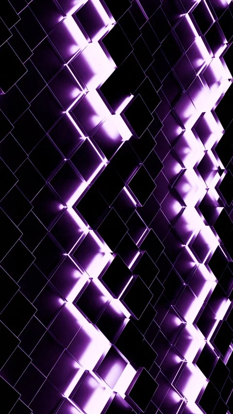 Waving purple neon light cubes abstract background Stock Footage 319409727