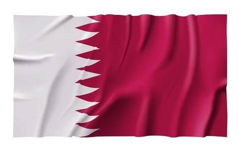 Waving Qatar Flag Stock Illustration