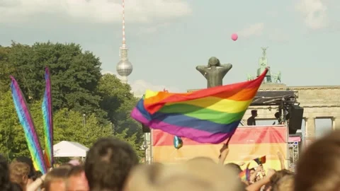 Waving rainbow flag Stock Footage