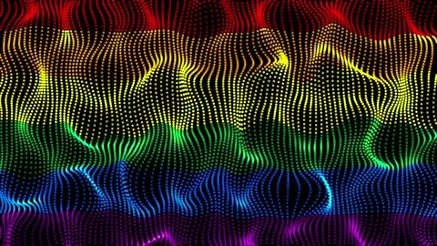 Waving Rainbow Flag Points Background. 스톡 동영상 151237717