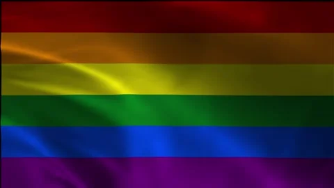 Waving Rainbow Pride Flag Loop - LGBTQ Diversity Symbol Stock Footage 340030159