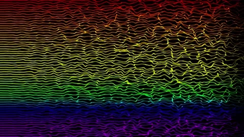 Waving Rainbow Strings Flag Full Screen Background 스톡 동영상 151287051