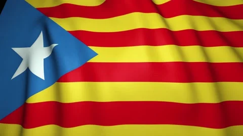 Waving realistic Catalonia background. Loop animation Stock Footage 140265555