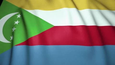 Waving realistic Comoros in 4K, loop animation Video stock 141670717