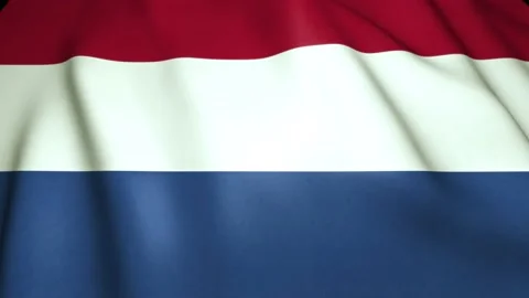 Waving realistic flag of Netherlands in loop animation Stock Footage 137343561