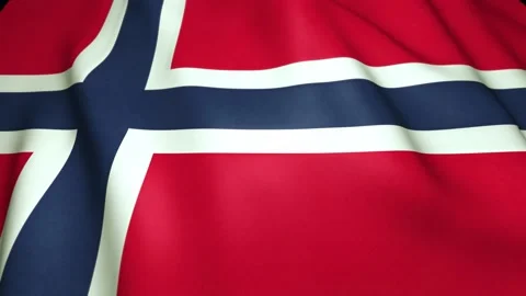 Waving realistic flag of Norway loop animation Stock Footage 137343566