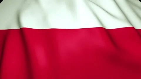 Waving realistic flag of Poland loop animation Stock Footage 137343567