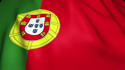 Waving realistic flag of Portugal loop animation Stock Footage 137343565
