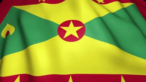 Waving realistic Grenada flag in 4K, loop animation Stock Footage 137230382