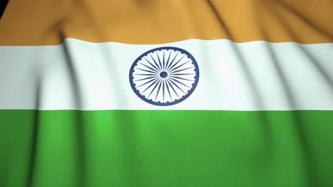 Waving realistic India flag background. Loop animation Stock Footage 139825267