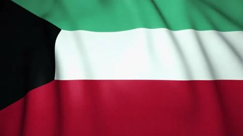 Waving realistic Kuwait flag background. Loop animation Stock Footage 139824789