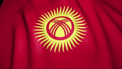 Waving realistic Kyrgyzstan background. Loop animation Stock Footage 139824793
