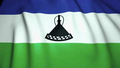 Waving realistic Lesotho flag background. Loop animation 4K resolution Stock Footage 156937618