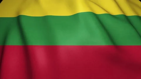 Waving realistic Lithuania flag in 4K , loop animation Stock Footage 137266907