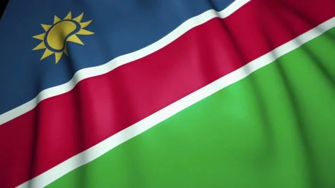 Waving realistic Namibia flag background. Loop animation Stock Footage 146071799